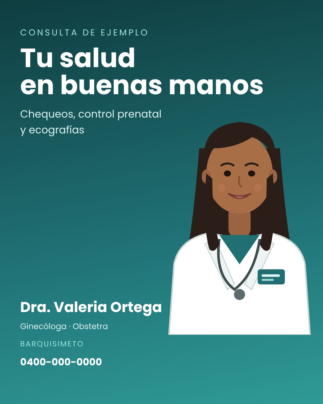 Publicidad de la semana de la Dra. Valeria Ortega